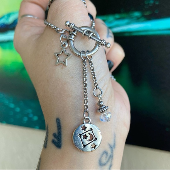 ♎️ LIBRA zodiac sign constellation necklace + matching earrings set - Picture 4 of 15